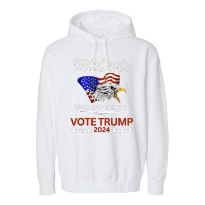 Mean Tweets And Cheap Gas 2024 Support Trump Election Garment-Dyed Fleece Hoodie