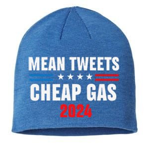 Mean Tweets And Cheap Gas Funny 2024 Pro Trump Sustainable Beanie