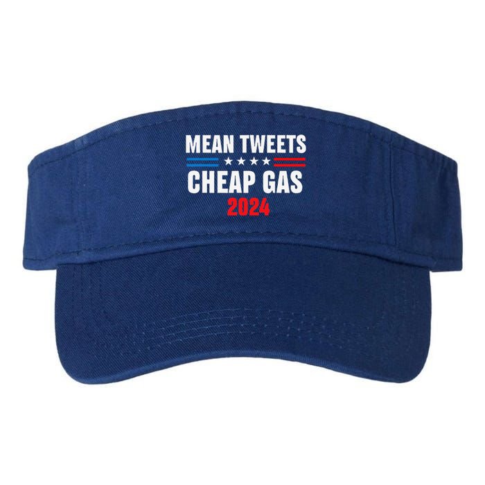 Mean Tweets And Cheap Gas Funny 2024 Pro Trump Valucap Bio-Washed Visor