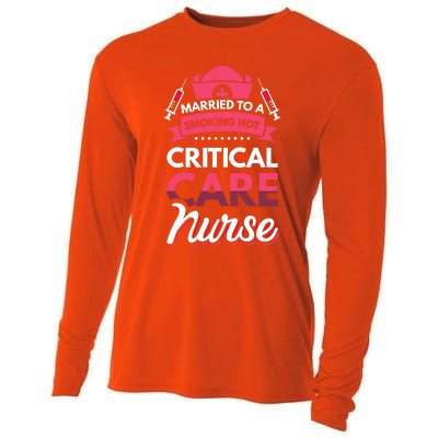 Married To A Critical Care Nurse Gift Cooling Performance Long Sleeve Crew