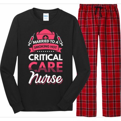 Married To A Critical Care Nurse Gift Long Sleeve Pajama Set