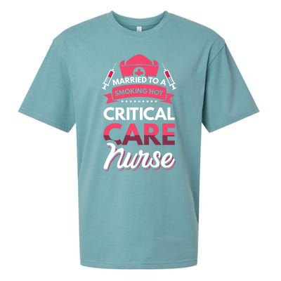 Married To A Critical Care Nurse Gift Sueded Cloud Jersey T-Shirt