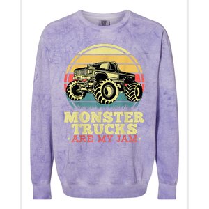 Monster Truck Are My Jam For Monster Truck Lovers Colorblast Crewneck Sweatshirt