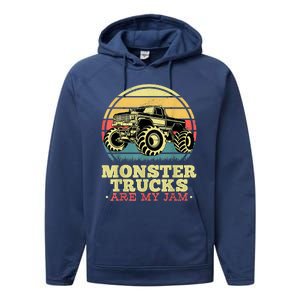 Monster Truck Are My Jam For Monster Truck Lovers Performance Fleece Hoodie