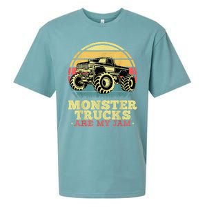 Monster Truck Are My Jam For Monster Truck Lovers Sueded Cloud Jersey T-Shirt