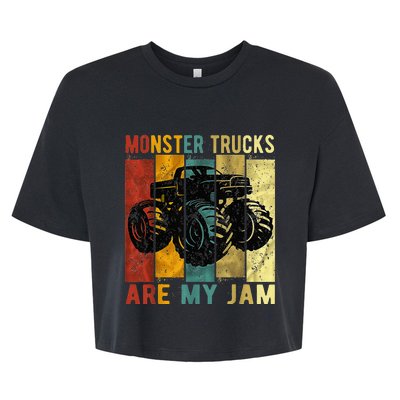 Monster Trucks Are My Jam Vintage Retro Monster Truck Bella+Canvas Jersey Crop Tee