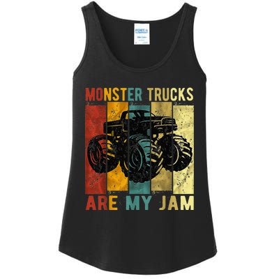 Monster Trucks Are My Jam Vintage Retro Monster Truck Ladies Essential Tank