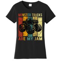 Monster Trucks Are My Jam Vintage Retro Monster Truck Women's T-Shirt