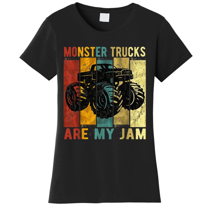 Monster Trucks Are My Jam Vintage Retro Monster Truck Women's T-Shirt