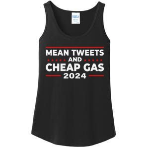 Mean Tweets And Cheap Gas Funny Donald Trump 2024 Election Ladies Essential Tank