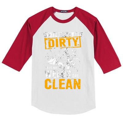 My Thoughts Are Dirty But My Welds Are Clean Funny Welder Kids Colorblock Raglan Jersey