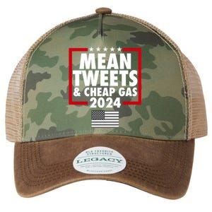 Mean Tweets And Cheap Gas Trump 2024 Legacy Tie Dye Trucker Hat