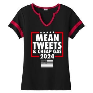 Mean Tweets And Cheap Gas Trump 2024 Ladies Halftime Notch Neck Tee