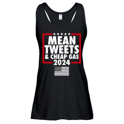 Mean Tweets And Cheap Gas Trump 2024 Ladies Essential Flowy Tank