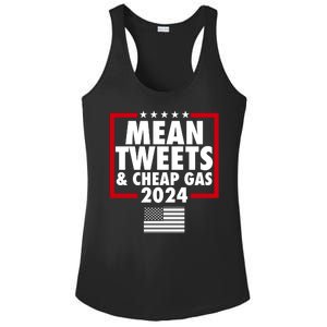 Mean Tweets And Cheap Gas Trump 2024 Ladies PosiCharge Competitor Racerback Tank