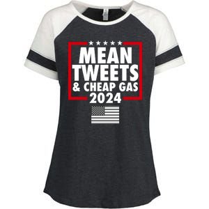 Mean Tweets And Cheap Gas Trump 2024 Enza Ladies Jersey Colorblock Tee