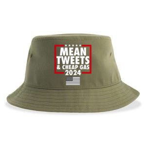 Mean Tweets And Cheap Gas Trump 2024 Sustainable Bucket Hat