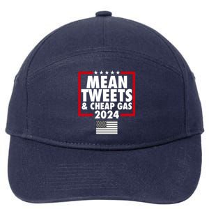 Mean Tweets And Cheap Gas Trump 2024 7-Panel Snapback Hat