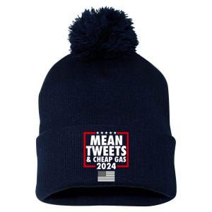 Mean Tweets And Cheap Gas Trump 2024 Pom Pom 12in Knit Beanie