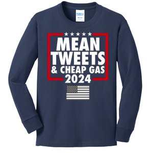 Mean Tweets And Cheap Gas Trump 2024 Kids Long Sleeve Shirt