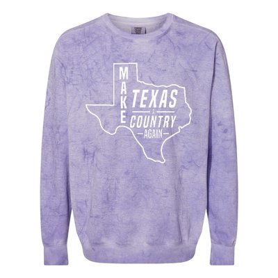 Make Texas A Country Again Patriotic State Outline Colorblast Crewneck Sweatshirt