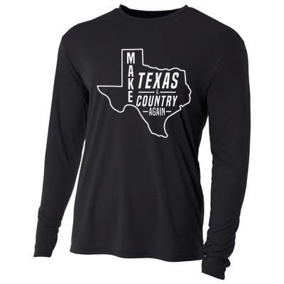 Make Texas A Country Again Patriotic State Outline Cooling Performance Long Sleeve Crew