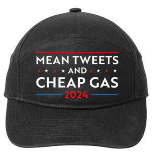 Mean Tweets And Cheap Gas Funny 2024 Pro Trump 7-Panel Snapback Hat