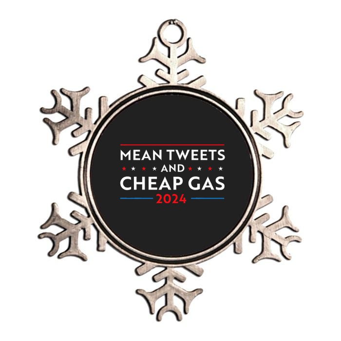 Mean Tweets And Cheap Gas Funny 2024 Pro Trump Metallic Star Ornament