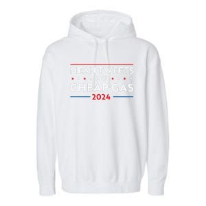 Mean Tweets And Cheap Gas Funny 2024 Pro Trump Garment-Dyed Fleece Hoodie