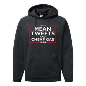 Mean Tweets And Cheap Gas Funny 2024 ProTrump Election Performance Fleece Hoodie