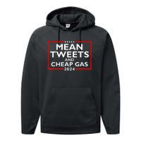 Mean Tweets And Cheap Gas Funny 2024 ProTrump Election Performance Fleece Hoodie