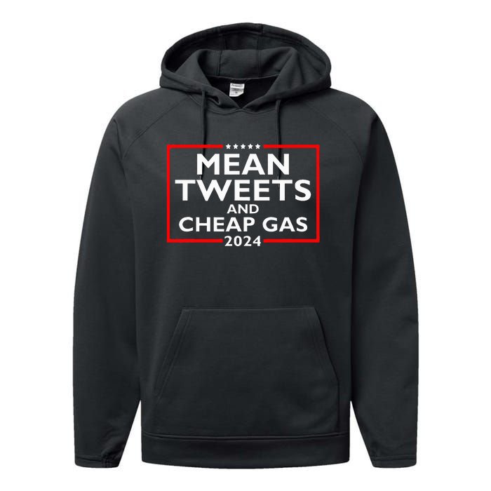 Mean Tweets And Cheap Gas Funny 2024 ProTrump Election Performance Fleece Hoodie