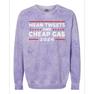 Mean Tweets And Cheap Gas Funny Donald Trump 2024 Election Colorblast Crewneck Sweatshirt