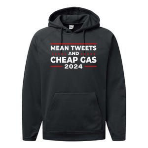 Mean Tweets And Cheap Gas Funny Donald Trump 2024 Election Performance Fleece Hoodie