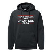 Mean Tweets And Cheap Gas Funny Donald Trump 2024 Election Performance Fleece Hoodie