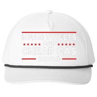 Mean Tweets And Cheap Gas Funny Donald Trump 2024 Election Snapback Five-Panel Rope Hat