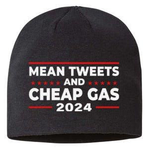 Mean Tweets And Cheap Gas Funny Donald Trump 2024 Election Sustainable Beanie