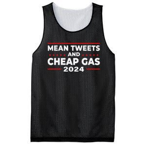 Mean Tweets And Cheap Gas Funny Donald Trump 2024 Election Mesh Reversible Basketball Jersey Tank