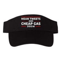 Mean Tweets And Cheap Gas Funny Donald Trump 2024 Election Valucap Bio-Washed Visor