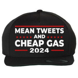 Mean Tweets And Cheap Gas Funny Donald Trump 2024 Election Wool Snapback Cap