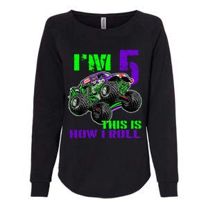 Monster Trucks Are My Jam 5th Birthday Boy 5 Years Old Bday Womens California Wash Sweatshirt