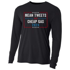 Mean Tweets And Cheap Gas Funny Election 2024 Cooling Performance Long Sleeve Crew