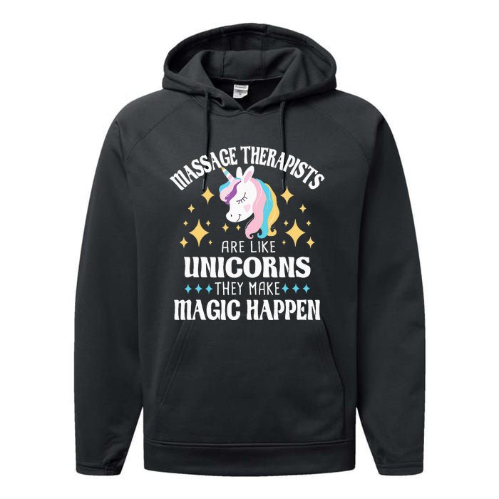 Massage Therapists Are Like Unicorns Massage Therapy LMT Performance Fleece Hoodie