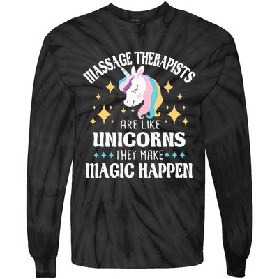 Massage Therapists Are Like Unicorns Massage Therapy LMT Tie-Dye Long Sleeve Shirt