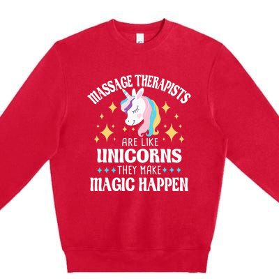 Massage Therapists Are Like Unicorns Massage Therapy LMT Premium Crewneck Sweatshirt