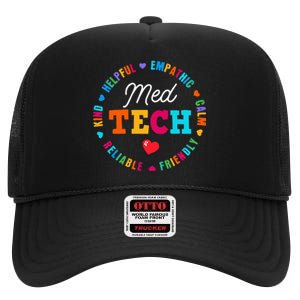 Med Tech Appreciation Week Healthcare Medical Technologist High Crown Mesh Back Trucker Hat