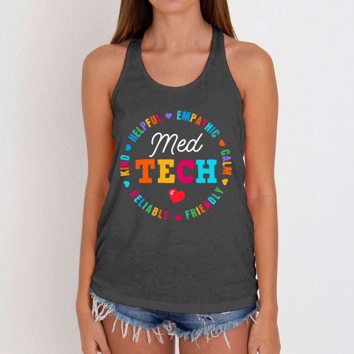 Med Tech Appreciation Week Healthcare Medical Technologist Women's Knotted Racerback Tank