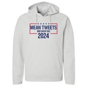 Mean Tweets and Cheap Gas 2024 President Donald Trump Performance Fleece Hoodie