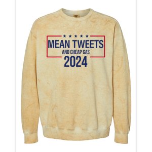 Mean Tweets and Cheap Gas 2024 President Donald Trump Colorblast Crewneck Sweatshirt