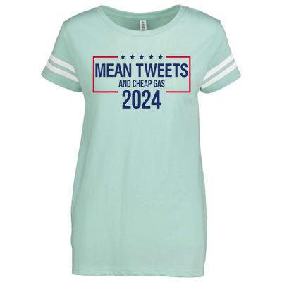 Mean Tweets and Cheap Gas 2024 President Donald Trump Enza Ladies Jersey Football T-Shirt